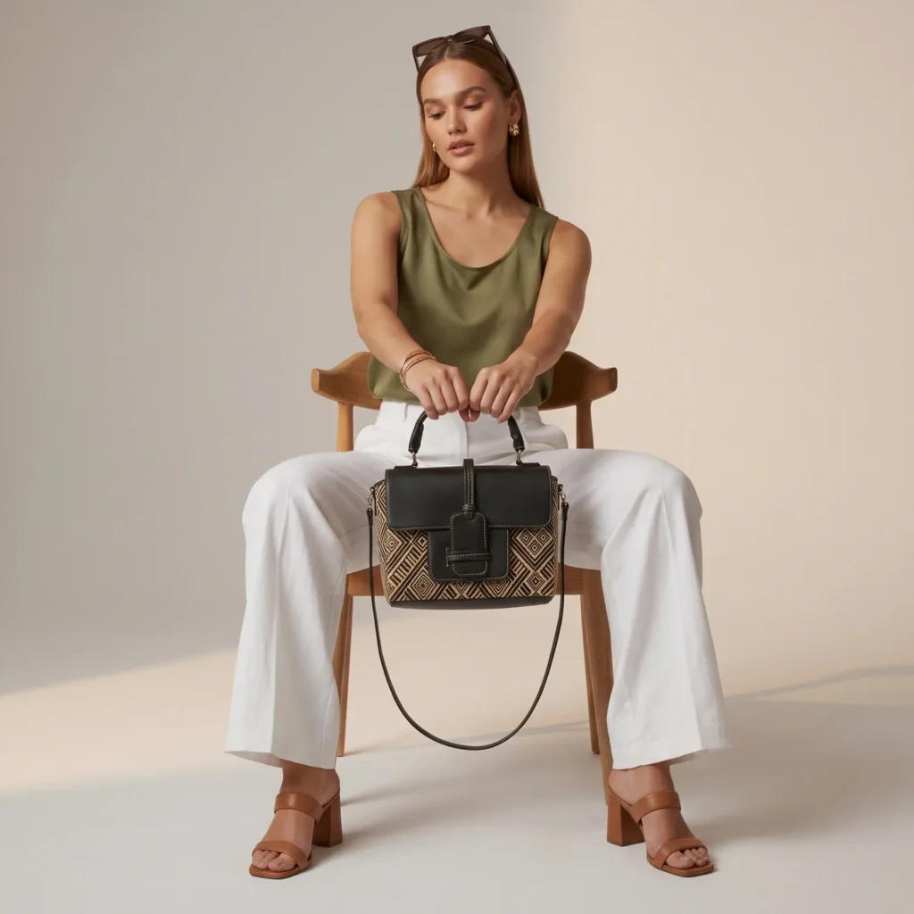 Cartera · Rombo Cuero Negro