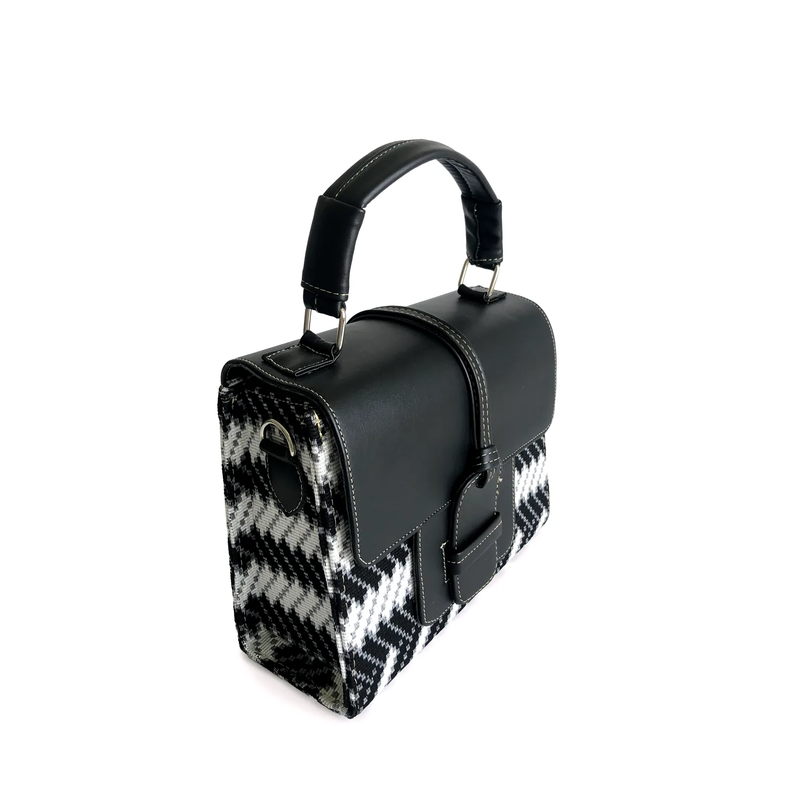 Cartera · Blanco Negro Cuero - Image 4