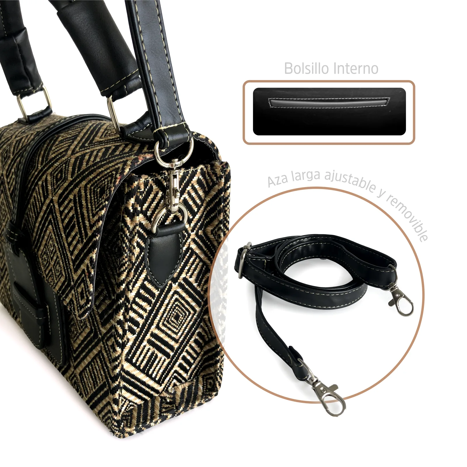 Cartera · Rombos Negro - Image 7